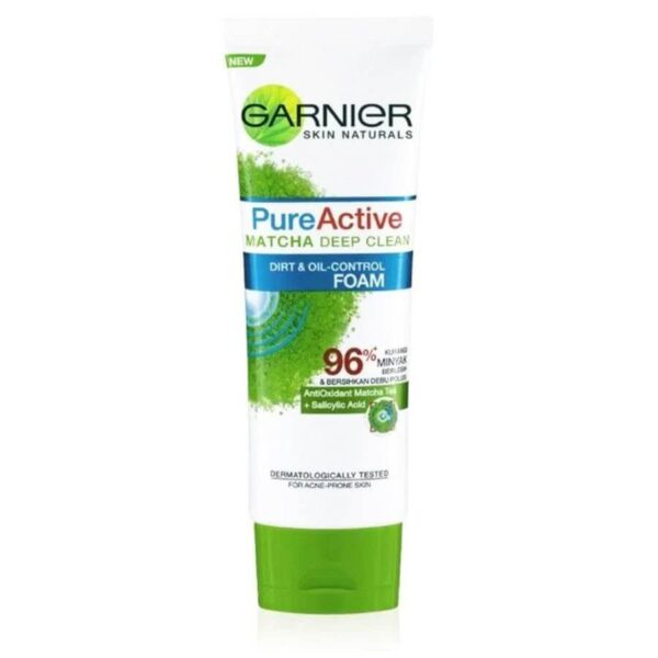 GARNIER PURE ACTIVE MATCHA DEEP CLEAN DIRT & OIL CONTROL FOAM - 100ML